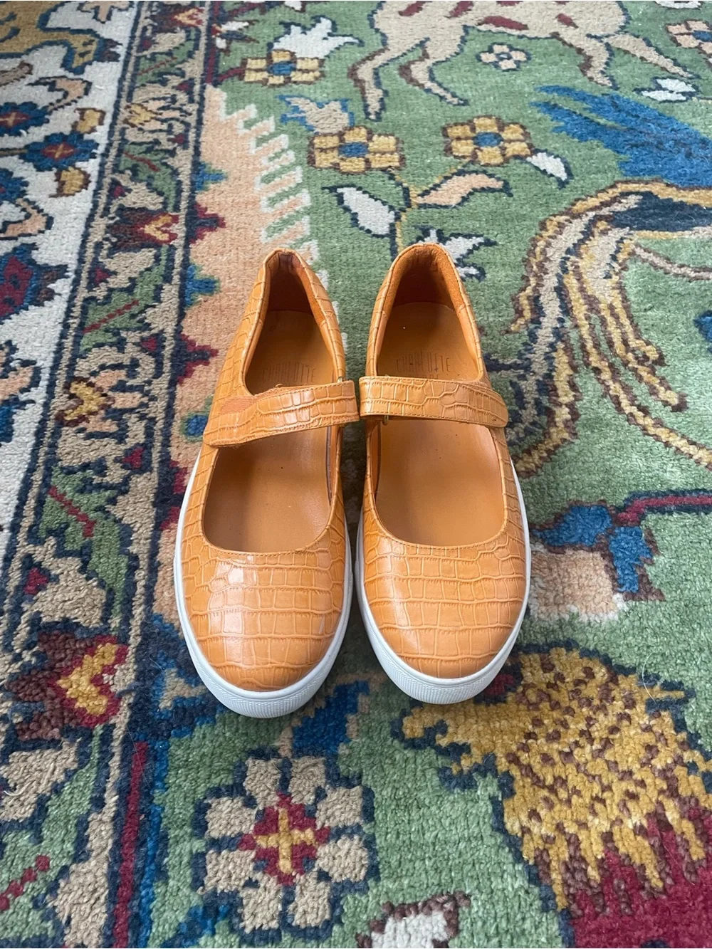 Charlotte Stone Heidi Honey Croc Mary Jane Platform Sneakers